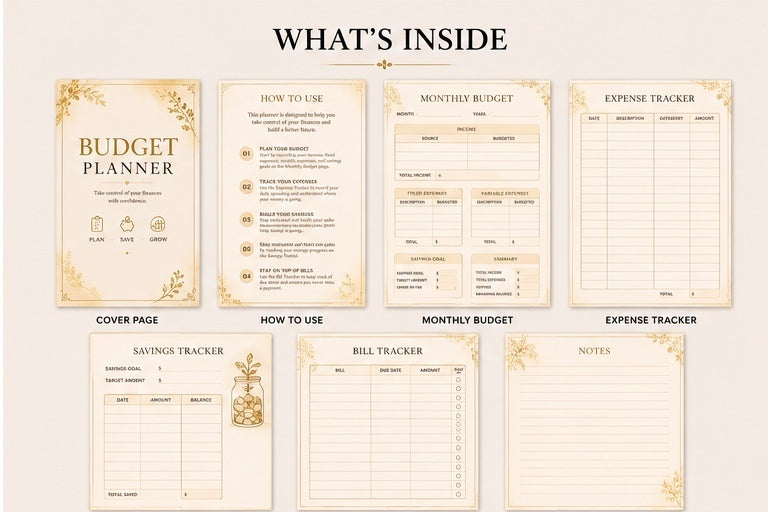 Premium Budget Planner | Printable PDF | Digital Finance Planner | Goodnotes & Notability Compatible