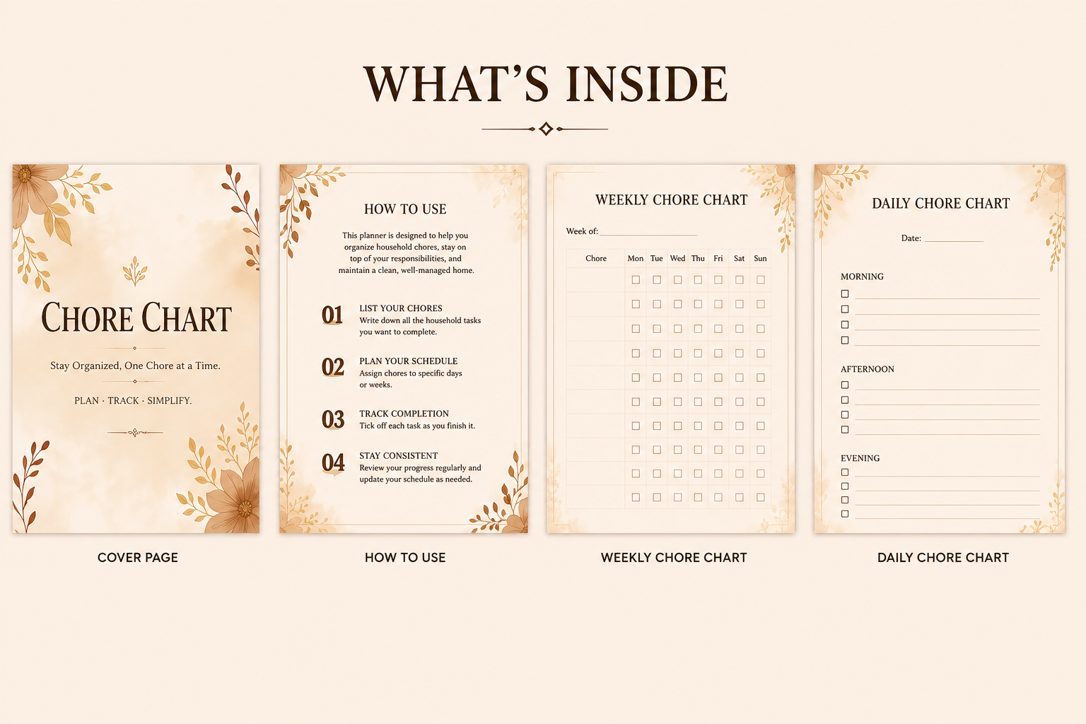 Premium Chore Planner | Printable PDF | Digital Household Planner | Goodnotes & Notability Compatible