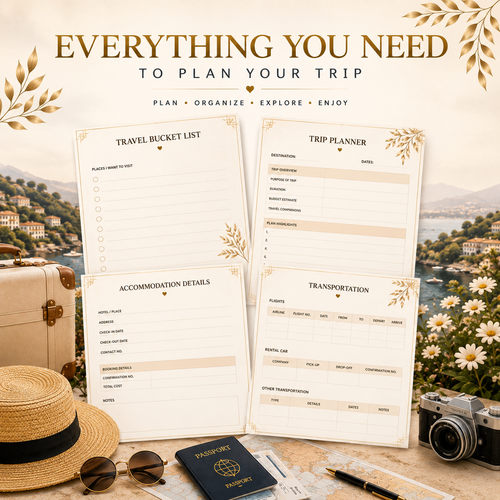 Luxury Travel Planner | Printable PDF | Instant Download