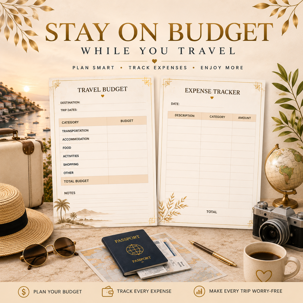 Luxury Travel Planner | Printable PDF | Instant Download