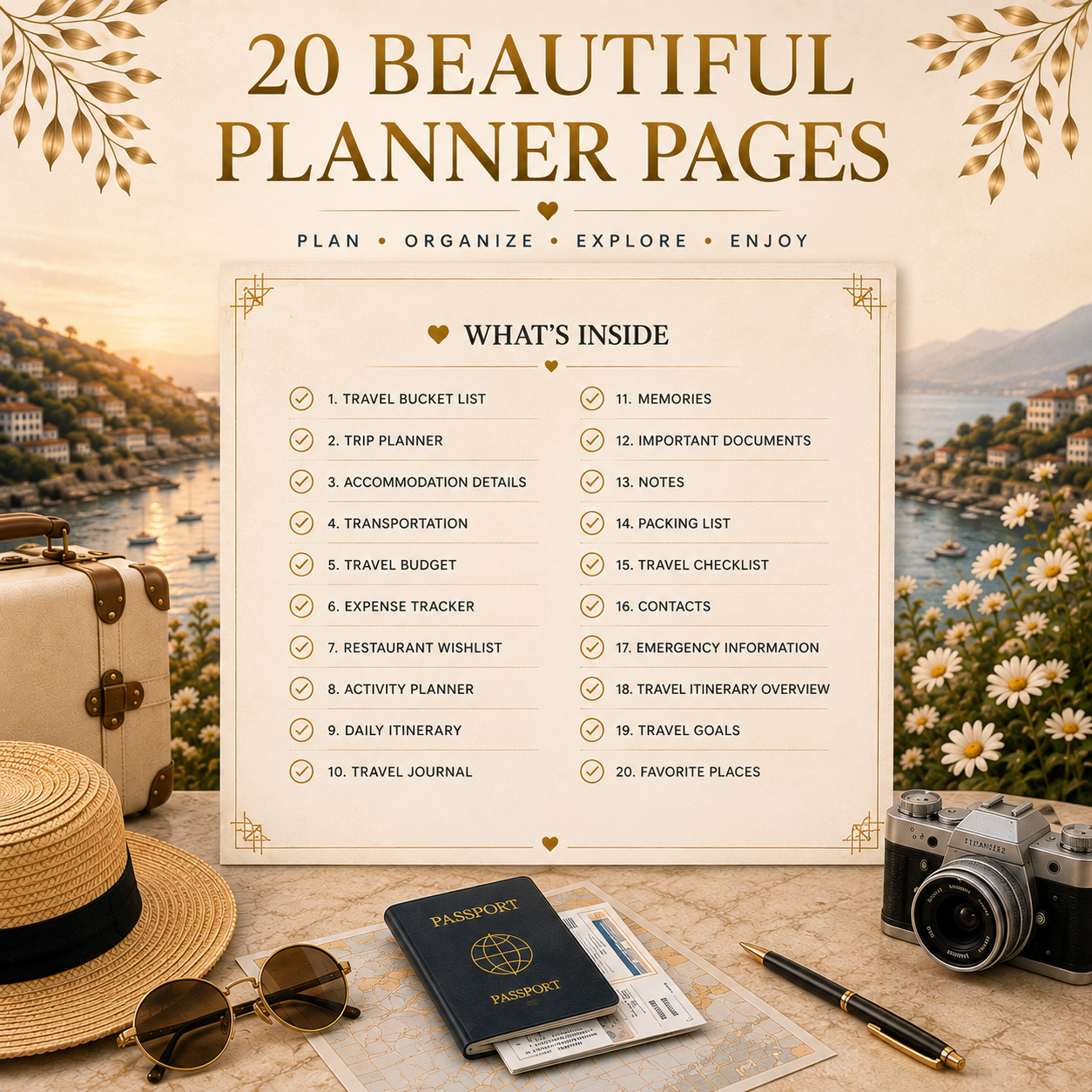 Luxury Travel Planner | Printable PDF | Instant Download