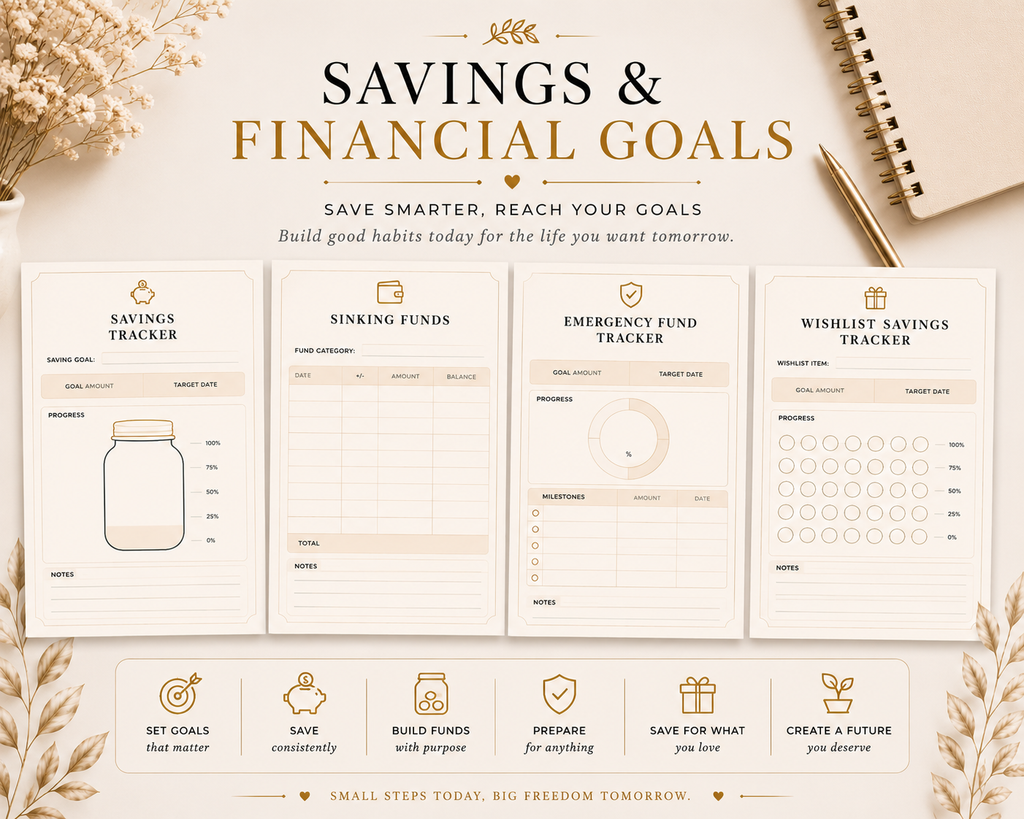 Finance Planner | Printable Budget Planner | Digital PDF | Instant Download