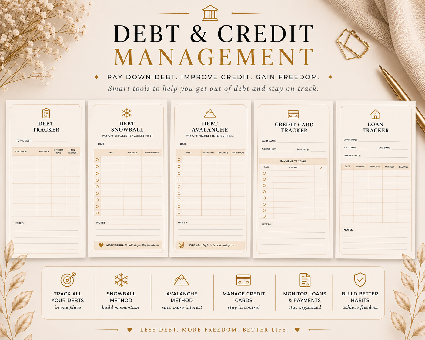 Finance Planner | Printable Budget Planner | Digital PDF | Instant Download