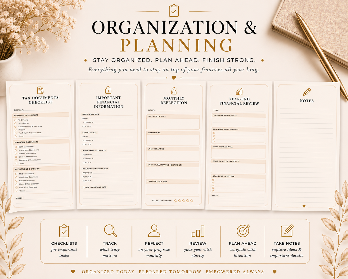 Finance Planner | Printable Budget Planner | Digital PDF | Instant Download