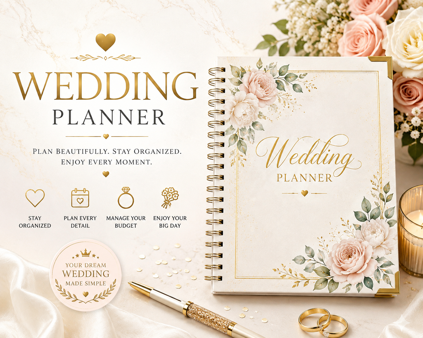 Ultimate Wedding Planner | Printable Wedding Binder | Digital Wedding Planner PDF | Wedding Organizer | Wedding Checklist | Instant Download