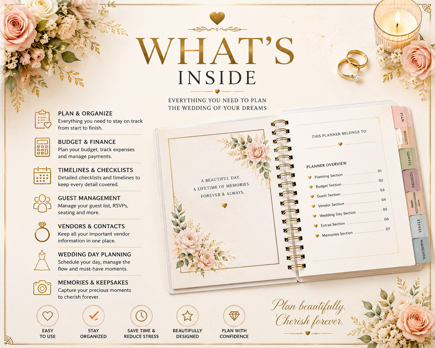 Ultimate Wedding Planner | Printable Wedding Binder | Digital Wedding Planner PDF | Wedding Organizer | Wedding Checklist | Instant Download
