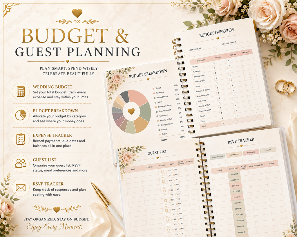 Ultimate Wedding Planner | Printable Wedding Binder | Digital Wedding Planner PDF | Wedding Organizer | Wedding Checklist | Instant Download