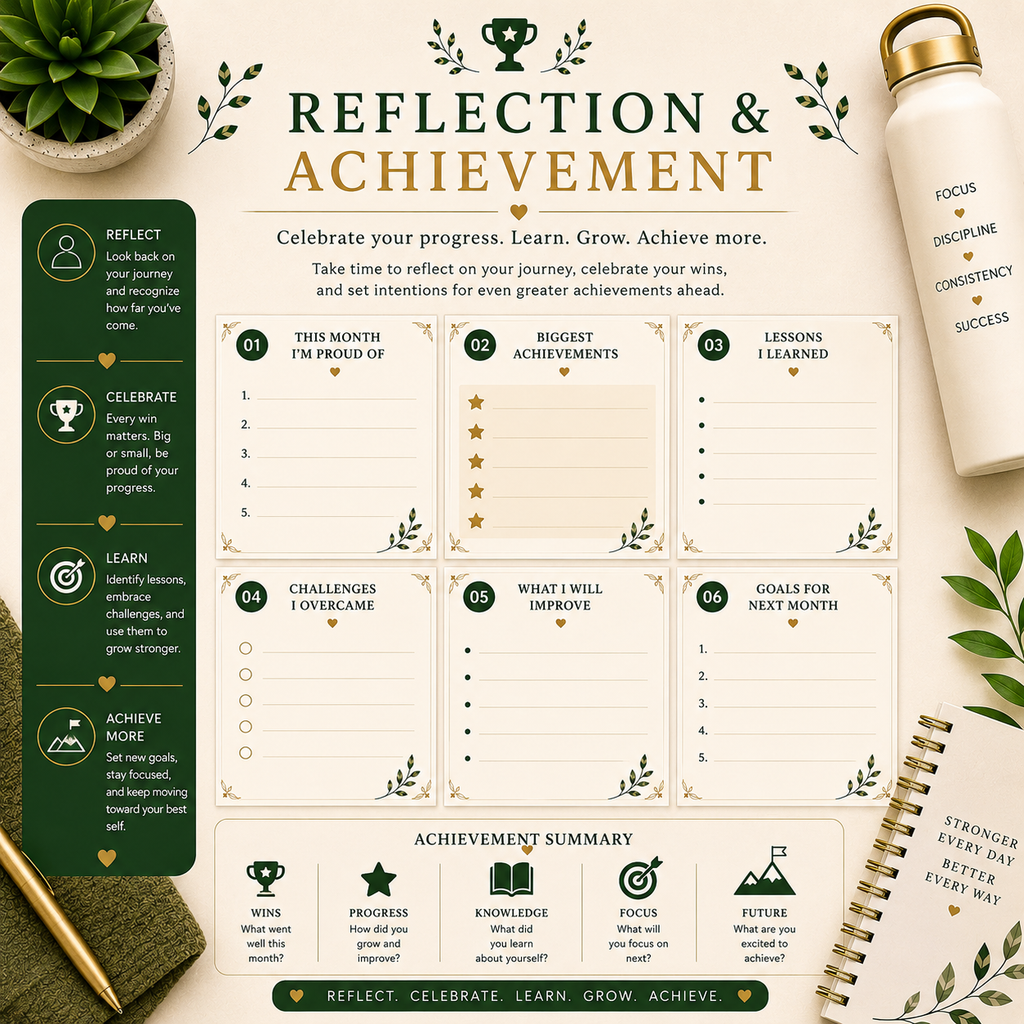 Premium Fitness Planner | Printable Workout, Meal & Wellness Tracker | 20-Page Digital PDF